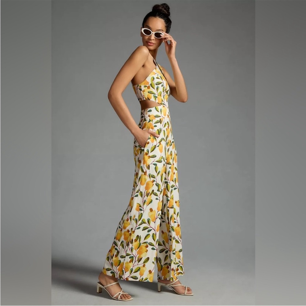Farm Rio Halter Cutout Wide-Leg Jumpsuit - Picture 4 of 5